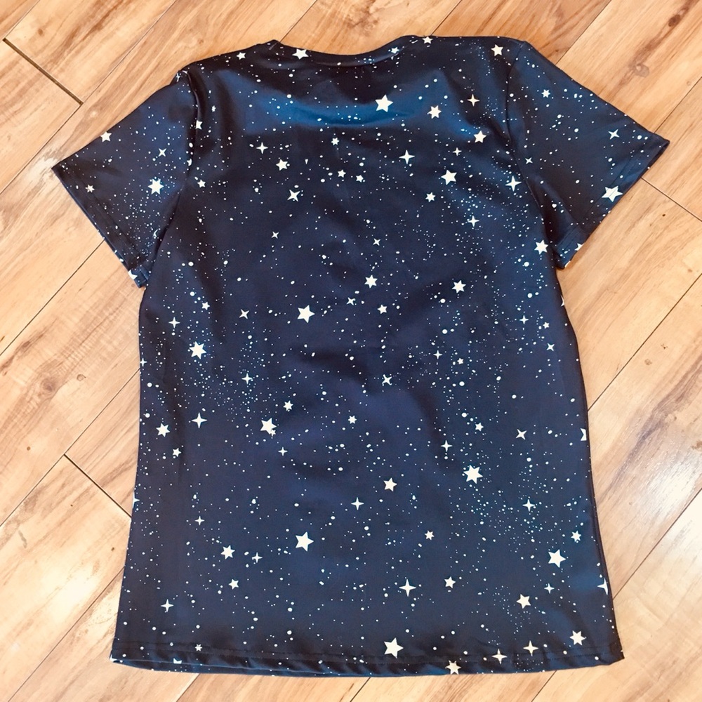 Celestial Graphic Tee shirt top shirt sleeve athlesiure astrology style black - Picture 3 of 7